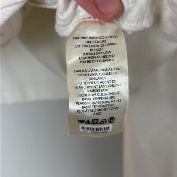 Free People Cream Long Sleeve Cropped Blouse -S - Picture 6 of 10